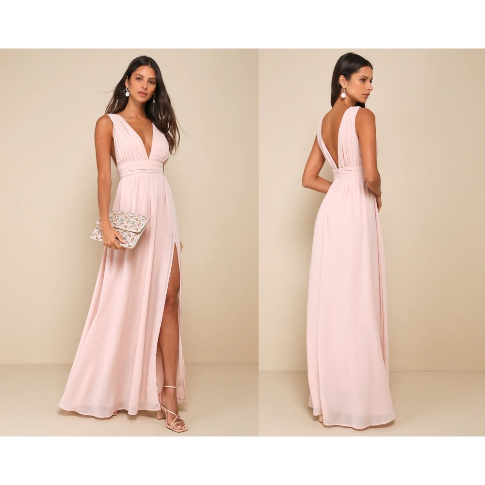 Lulus Heavenly Hues Blush Maxi Dress Size XS